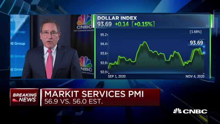 October final read for Markit Services PMI comes in at 56.9 vs 56.0 expected