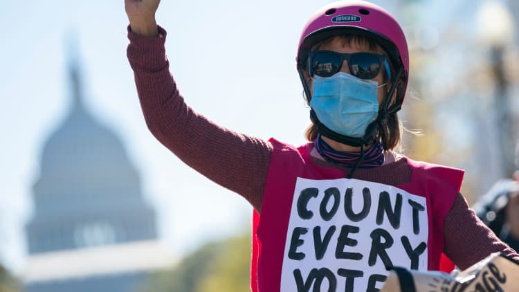 Demonstrators gathered across the U.S. to call for every vote in the 2020 election to be counted
