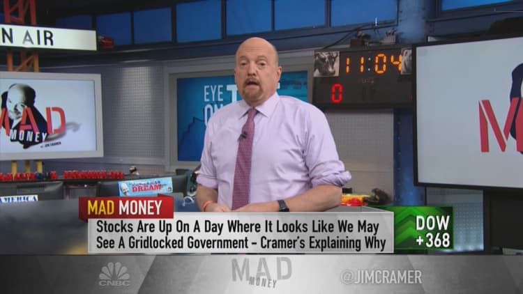 A Biden administration and divided Congress is 'nirvana for growth stocks,' Jim Cramer says