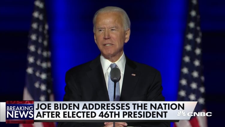 ‘Time to heal in America’ — Joe Biden urges unity in first speech as president-elect