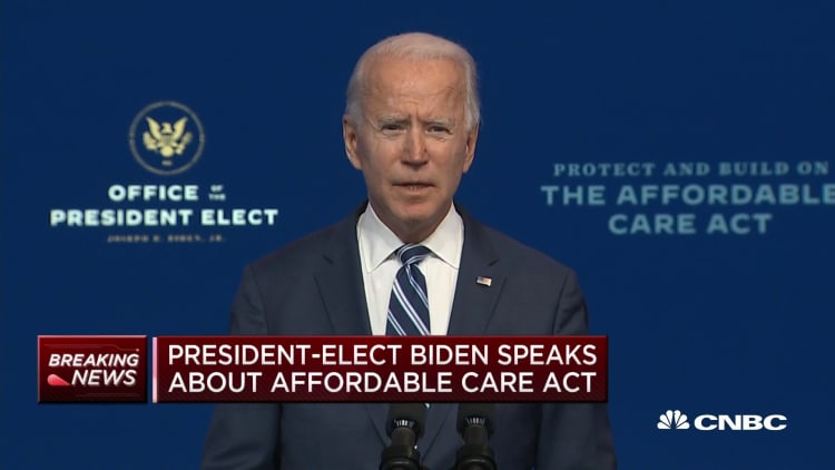 President-elect Joe Biden on the Affordable Care Act