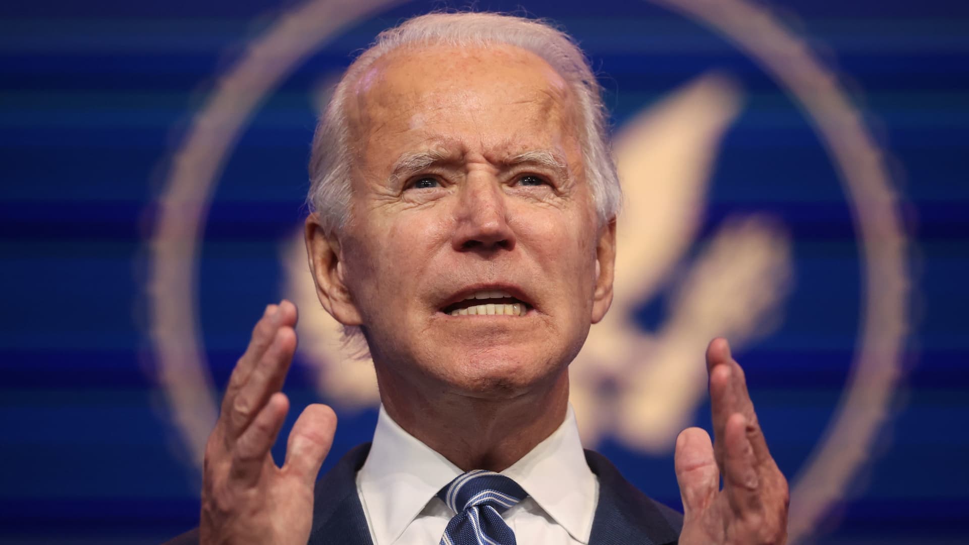 U.S. President-elect Joe Biden discusses the importance of protecting the Affordable Care Act (ACA) as he speaks to reporters about his health care plan during a news conference in Wilmington, Delaware, U.S., November 10, 2020.