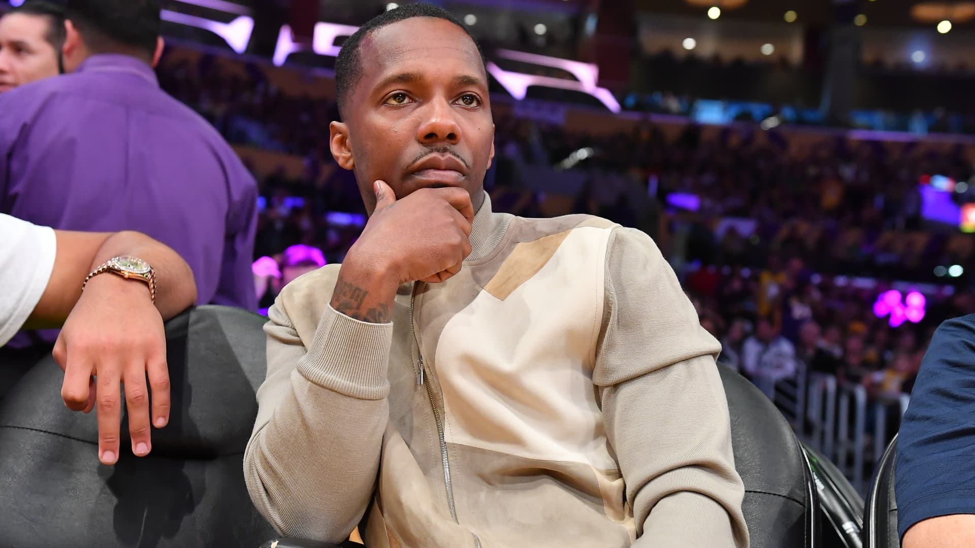 Rich Paul attends a basketball game between the Los Angeles Lakers and the Boston Celtics at Staples Center on February 23, 2020 in Los Angeles, California.
