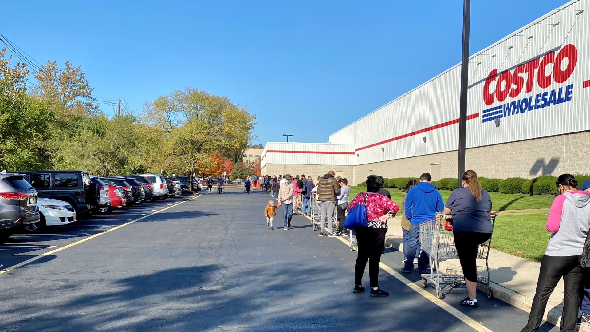 Shoppers lined up to enter a Costco in Clifton, New Jersey in early November ahead of the Thanksgiving shopping rush.