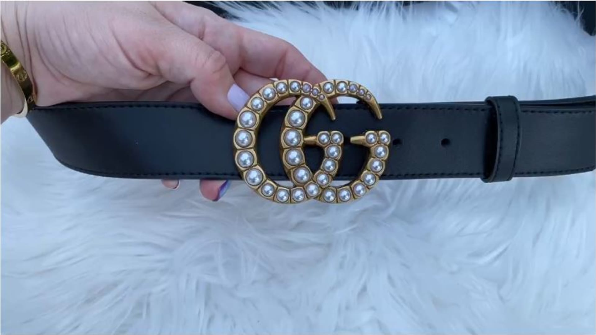 Amazon on Thursday filed a lawsuit against two influencers and nearly a dozen merchants for allegedly marketing and selling counterfeit goods like the knockoff Gucci belt pictured above.