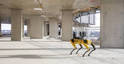 A four-legged robot has been gathering data at a construction site in London