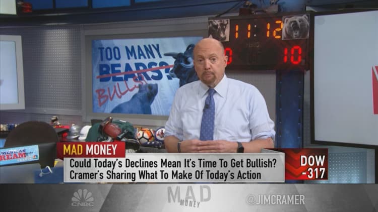 When most investors are bullish, there's no one left to buy, Jim Cramer says