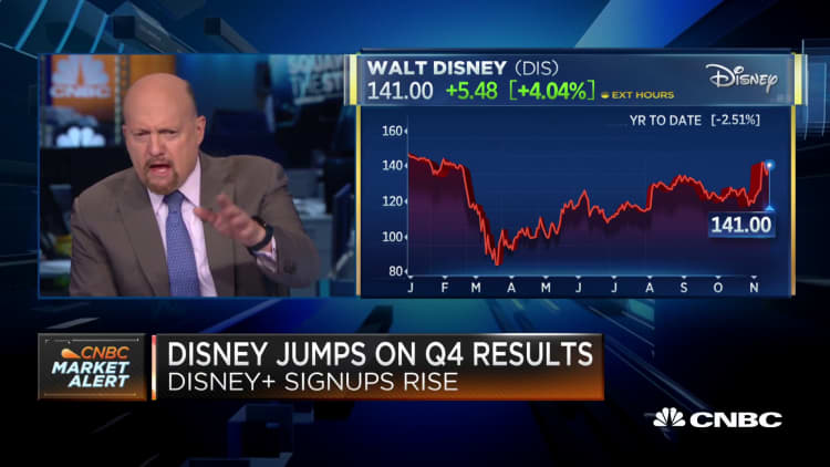 Cramer explains why he's bullish on Disney despite reporting a loss in Q4