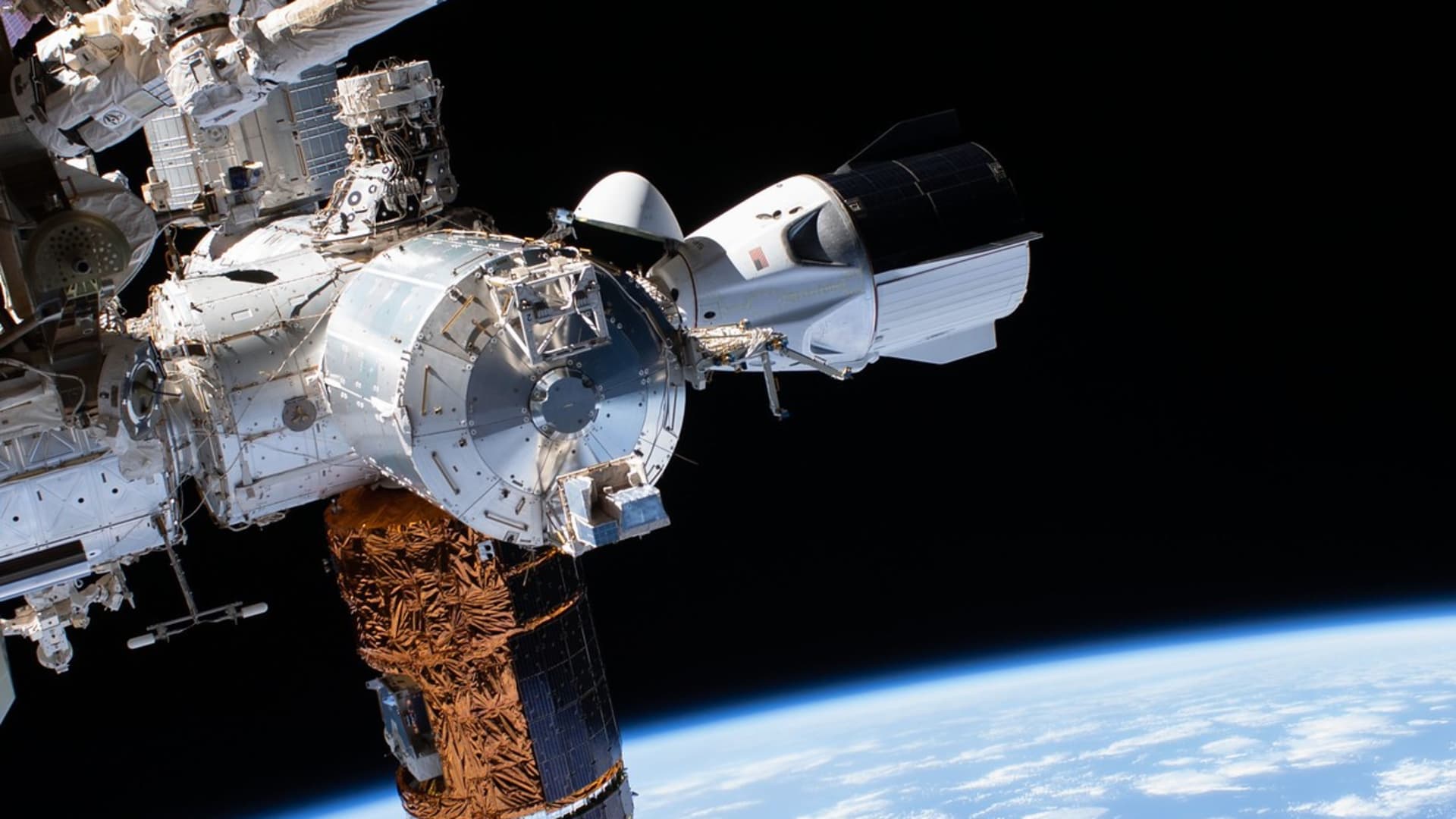 SpaceX's Crew Dragon Endeavour seen docked with the International Space Station on July 1, 2020.