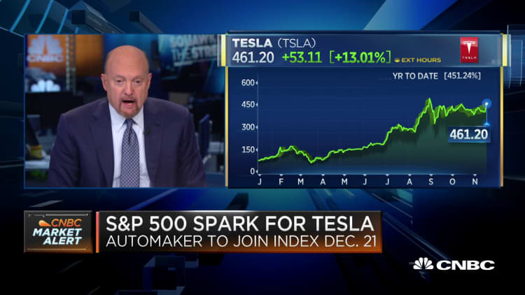 Jim Cramer on Tesla joining the S&P 500