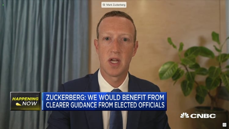 Zuckerberg: We would benefit from clearer guidance from elected officials