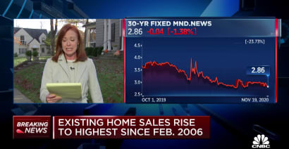 Existing home sales rise to highest since February 2006