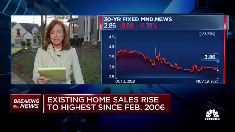 Existing home sales rise to highest since February 2006