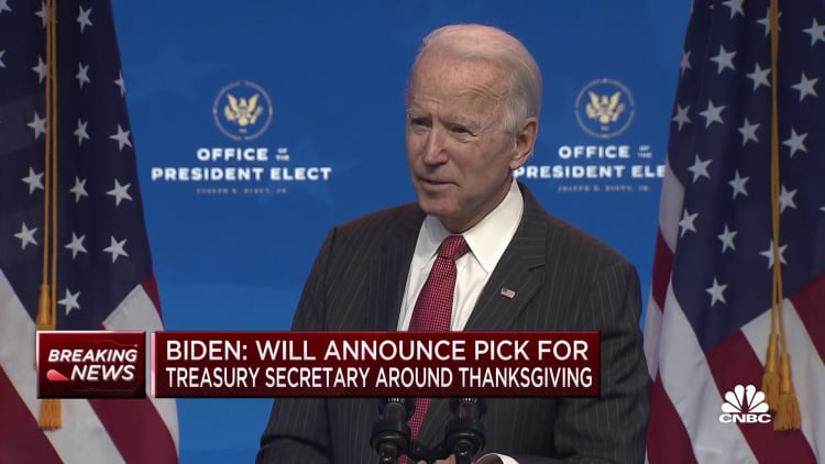 President-elect Biden says Treasury secretary pick will be accepted by progressives and moderates
