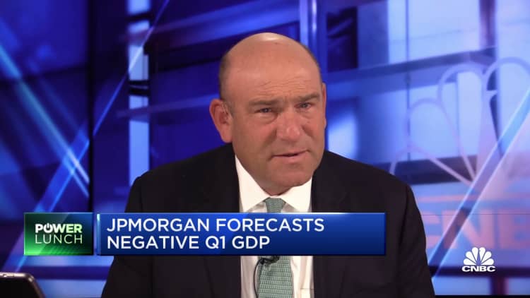 J.P. Morgan is now forecasting a negative Q1 GDP, revising its earlier forecast