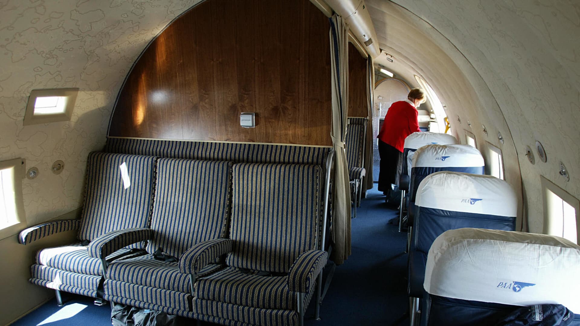 The interior of the sole surviving Boeing 307 Stratoliner, as photographed in August of 2003.