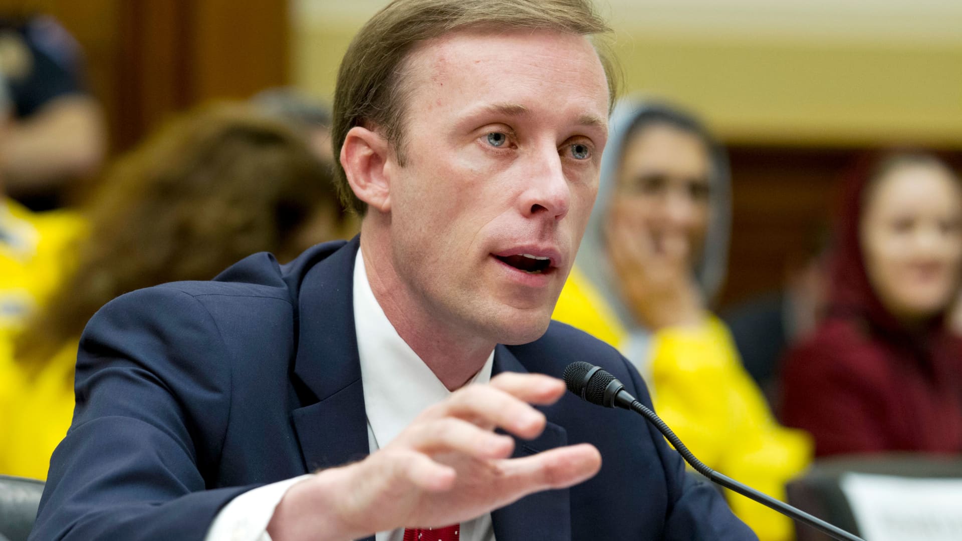 Former State Department Director of Policy Planning Jake Sullivan speaks during a hearing on Iran before the House Foreign Affairs Committee at Capitol Hill in Washington on Wednesday, Oct. 11, 2017.