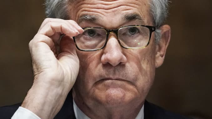 Chairman of the Federal Reserve Jerome Powell testifies during the Senate's Committee on Banking, Housing, and Urban Affairs hearing examining the quarterly CARES Act report to Congress on September 24, 2020, in Washington, DC.
