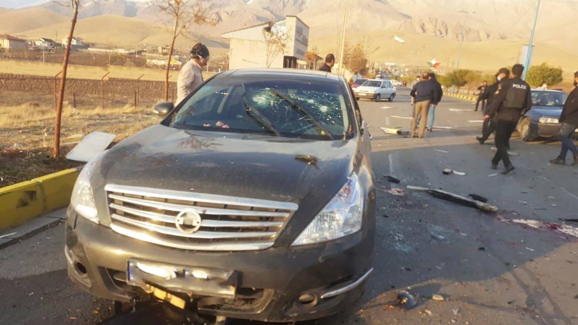 A view shows the scene of the attack that killed Prominent Iranian scientist Mohsen Fakhrizadeh, outside Tehran, Iran, November 27, 2020.