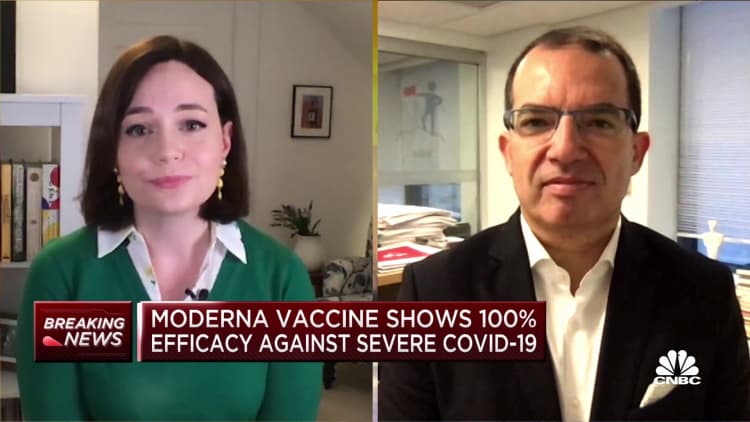 Moderna CEO: Most exciting vaccine data is protection from severe Covid-19
