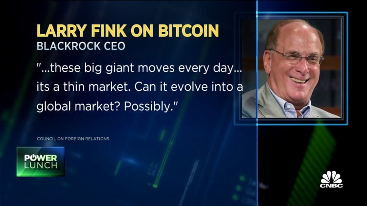 BlackRock CEO Larry Fink says bitcoin impacts the U.S. dollar