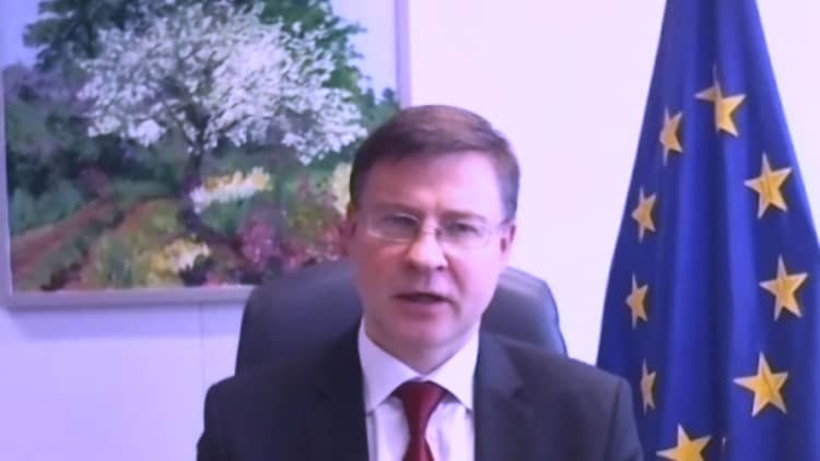 UK must accept 'level-playing field' conditions for single market access, EU's Dombrovskis says