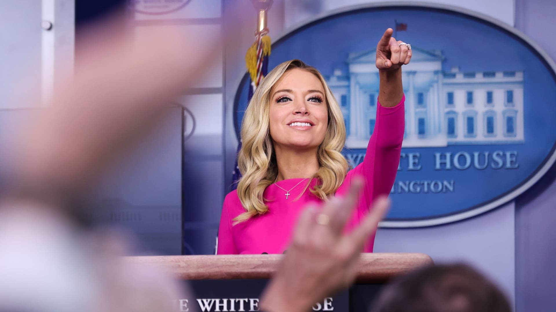 White House Press Secretary Kayleigh McEnany takes questions during a press briefing in the Brady Press Briefing Room at the White House in Washington, U.S., December 2, 2020.