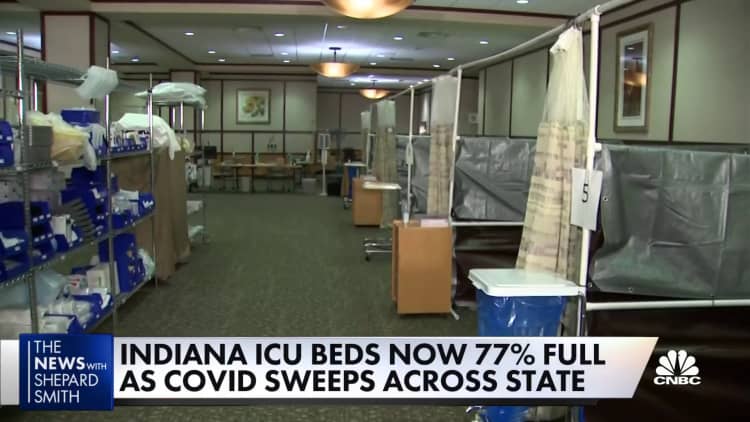 Indiana ICU beds now 77% full as Covid sweeps the state