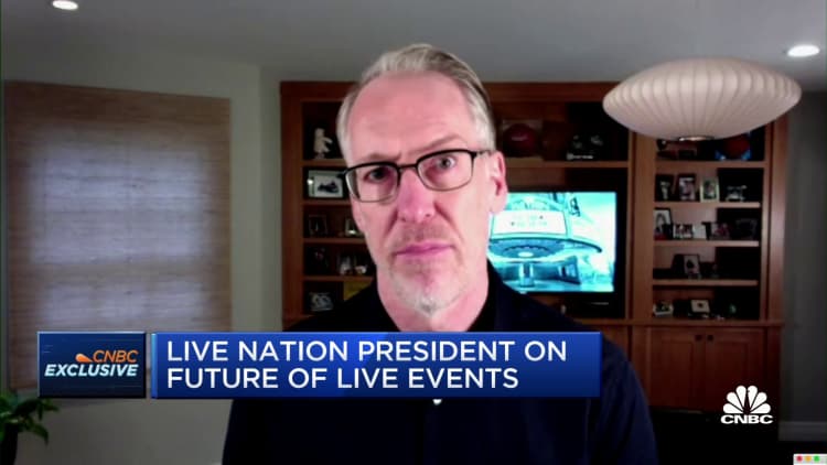 Live Nation president Joe Berchtold says he expects U.S. shows will be back by summer 2021