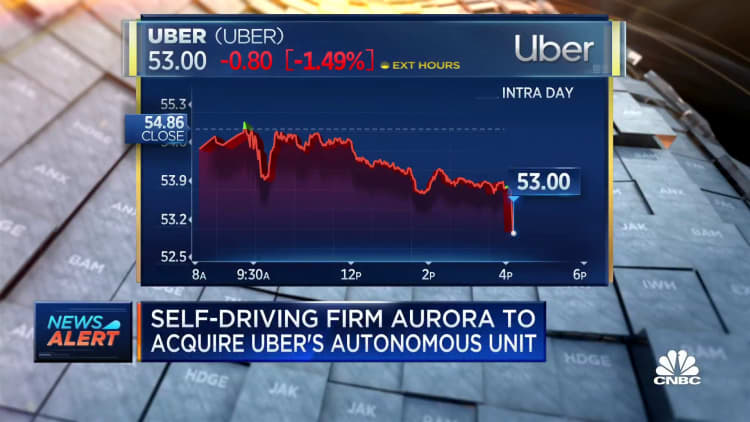 Uber selling self-driving unit to Silicon Valley start-up Aurora