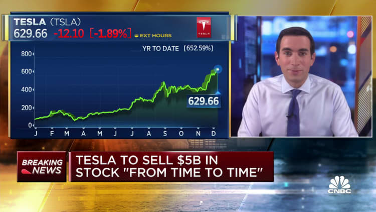 Tesla to sell $5 billion in stock 'from time to time'