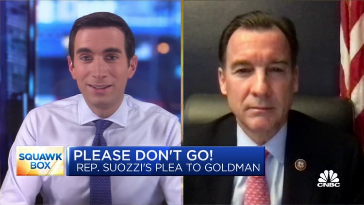 N.Y. Rep. Tom Suozzi asks Goldman Sachs not to leave the Financial District
