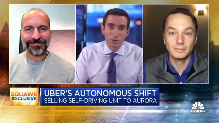Full interview with Uber CEO and Aurora CEO on sale of self-driving unit