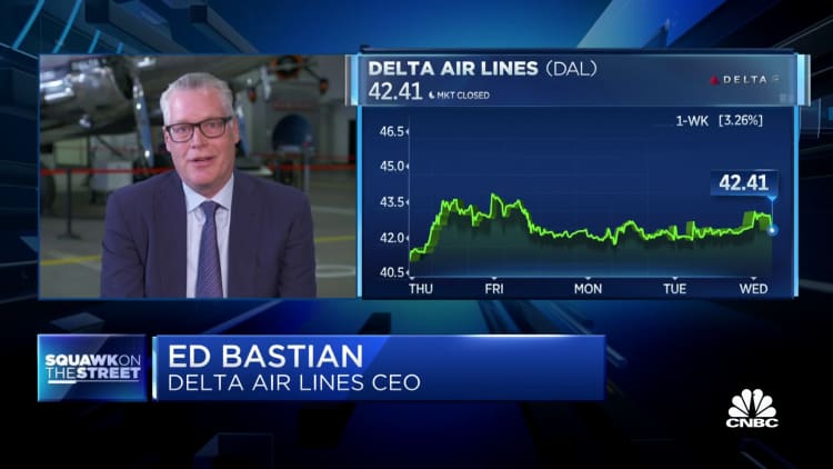 Delta CEO Ed Bastian doesn't expect travel demand to rise in the next few months
