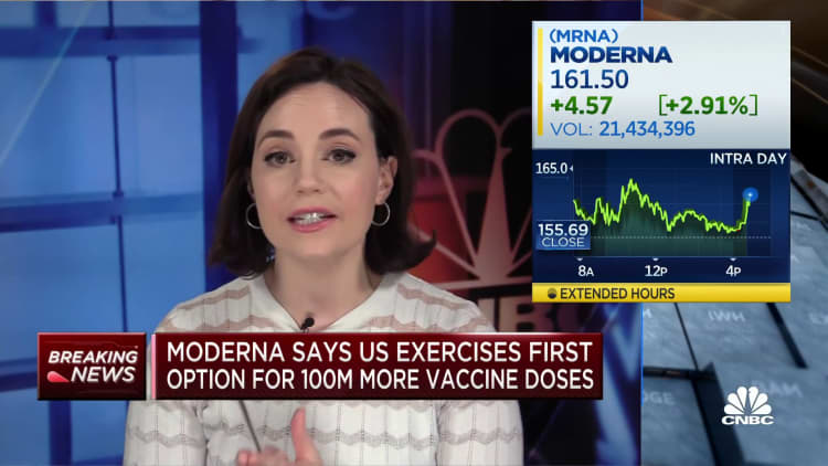 U.S. secures 100 million vaccine doses from Moderna, which will be available during second quarter 2021