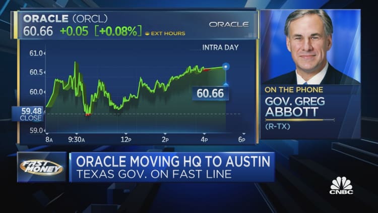 Texas Governor Abbott on Oracle moving HQ to Austin