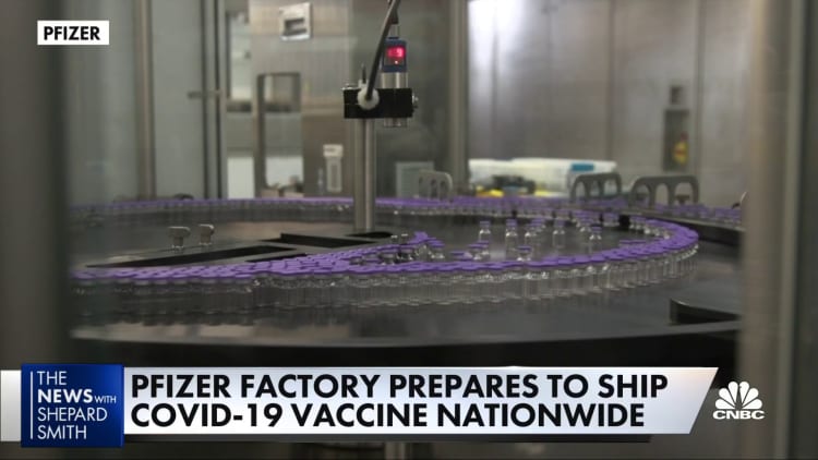 Pfizer factory prepares to ship vaccine nationwide