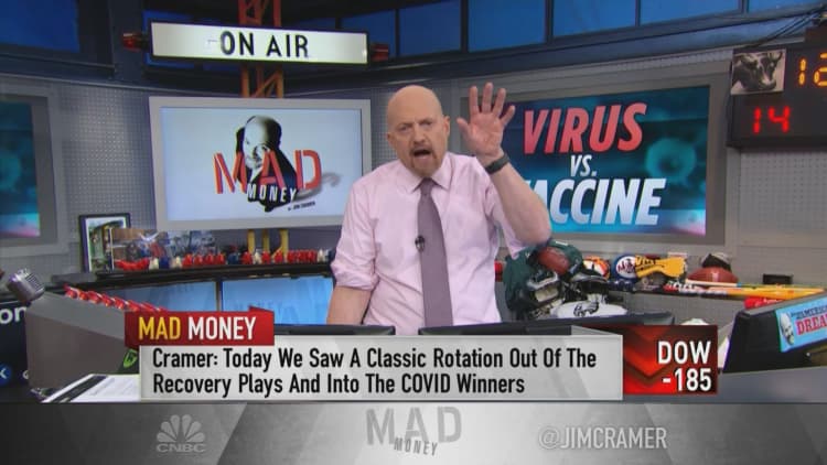 Vaccine optimism is baked, coronavirus outbreak is now front and center, Jim Cramer says