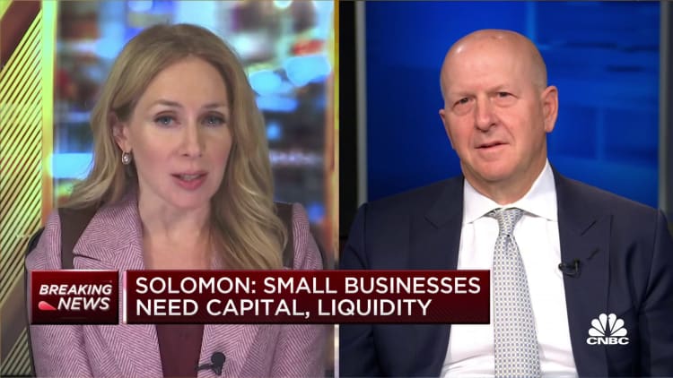 Goldman CEO Solomon: Market reflects Big Business recovery, but small businesses are struggling