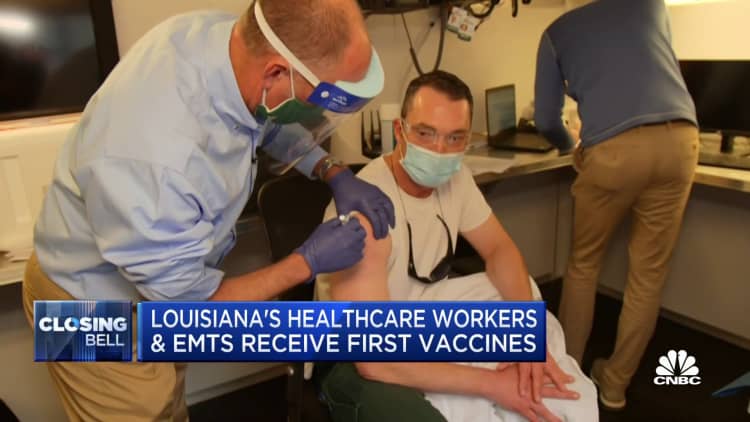 Louisiana's healthcare workers and EMTs receive first vaccines