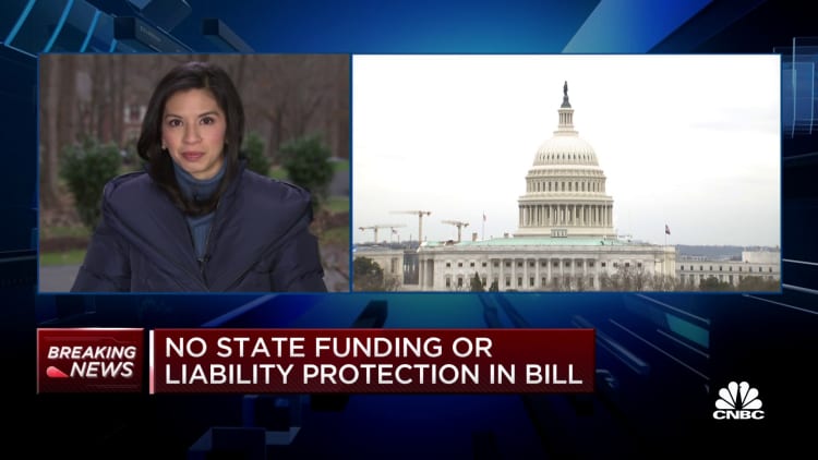 Covid relief bill does not include state funding or liability protection
