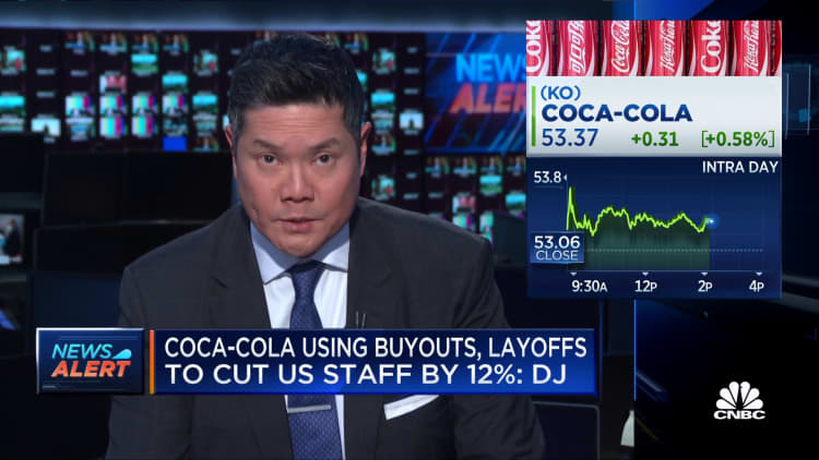 Coca-Cola to use buyouts and layoffs to cut U.S. workforce by 12 percent: Dow Jones