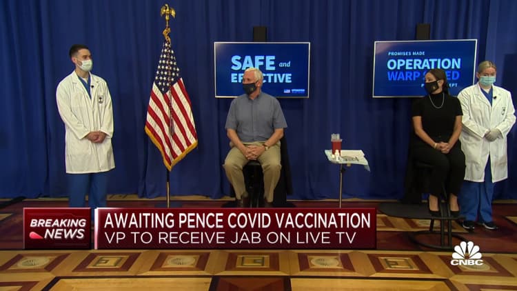 Vice President Mike Pence, Second Lady Karen Pence receive Covid vaccine