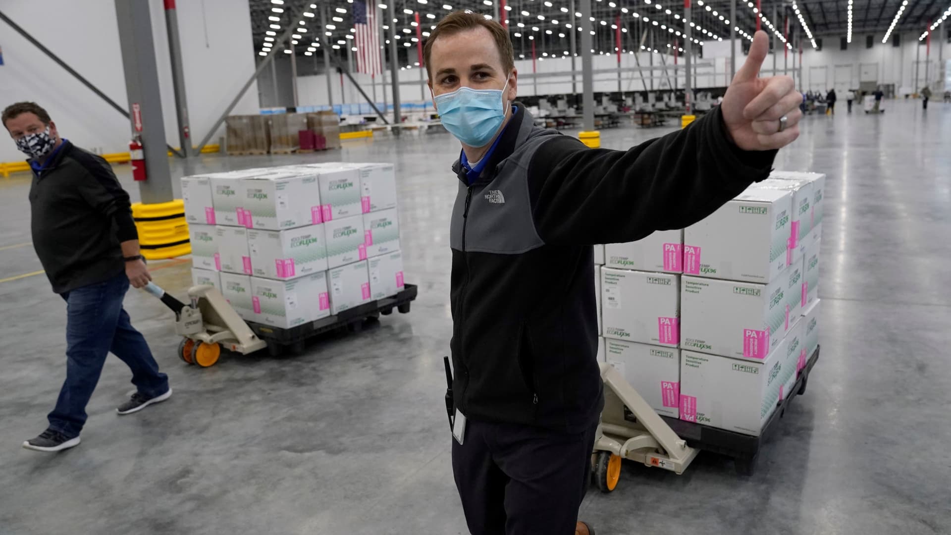 Boxes containing the Moderna COVID-19 vaccine are prepared to be shipped at the McKesson distribution center in Olive Branch, Mississippi, U.S. December 20, 2020.