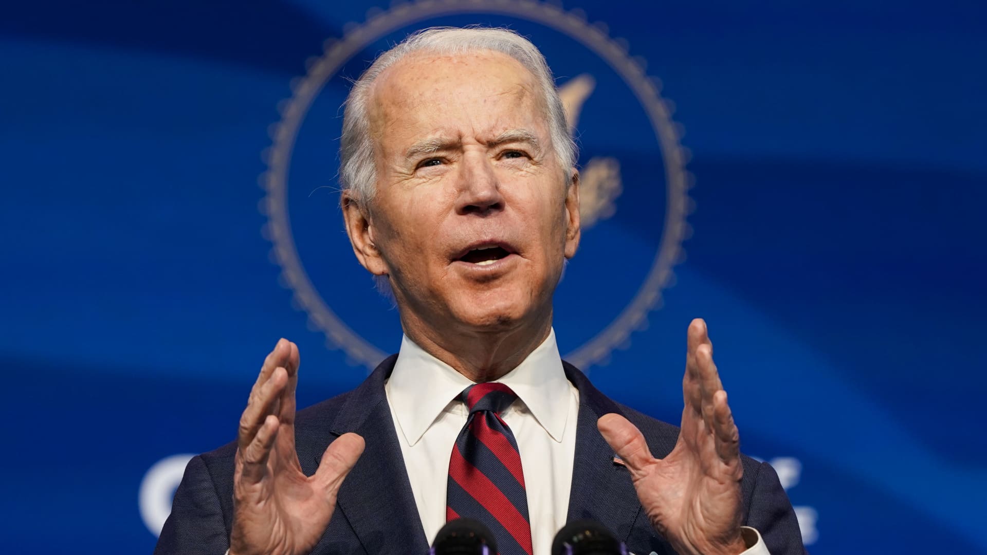 President-elect Joe Biden announces members of his climate and energy appointments at the Queen theater on December 19, 2020 in Wilmington, DE.