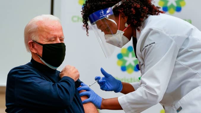 Joe Biden receives Covid vaccine, encourages public to get inoculated