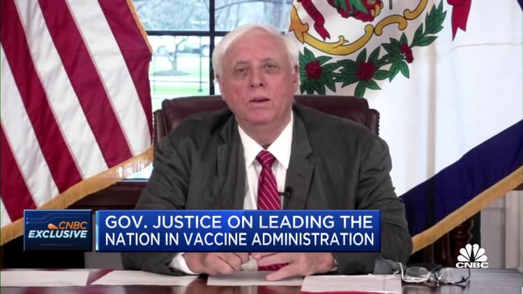 West Virginia Gov. Jim Justice on leading the nation with 91.3% vaccine administration rate