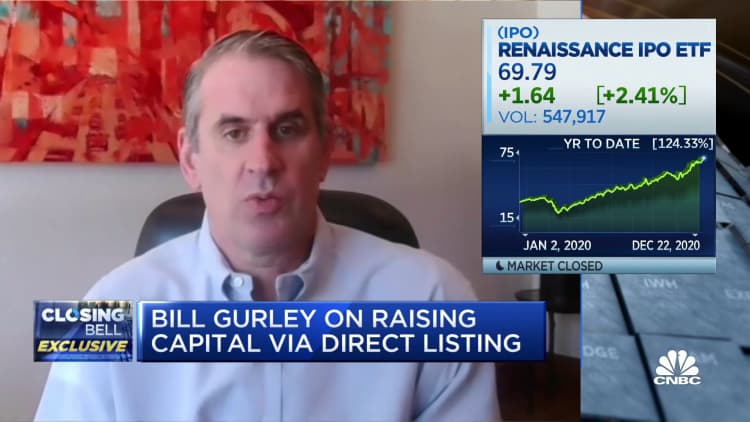 Bill Gurley praises raising capital through direct listing