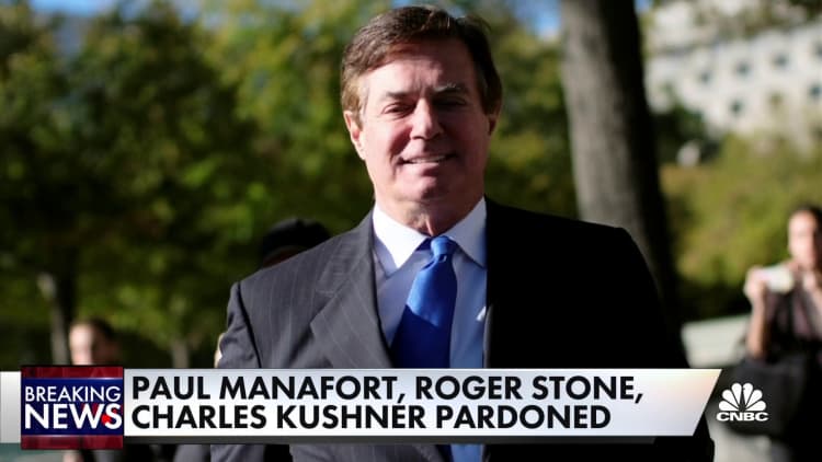 Trump issues 26 more pardons, including Paul Manafort, Charles Kushner and Roger Stone