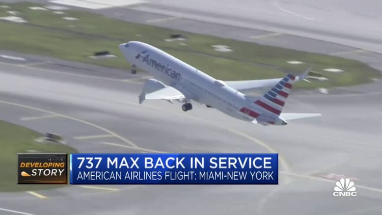 Boeing 737 Max embarks on first U.S. commercial flights since two-year grounding